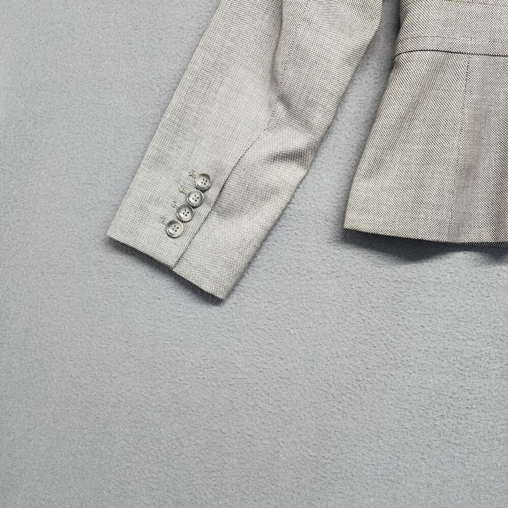 Ann Taylor Blazer Womens 4P Petite Gray Two Button Lined Career Work Jacket - Picture 8 of 9